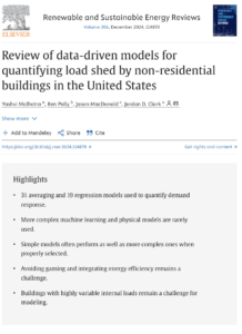 Review of Data-Driven Models for Quantifying Load Shed by Non-Residential Buildings in the United States